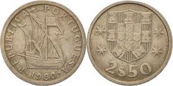 World Coins - Coin, Portugal, 2-1/2 Escudos, 1980, , Copper-nickel, KM:590