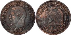 World Coins - Coin, France, Napoleon III, 2 Centimes, 1855, Lyon, ancre grand lion,