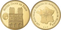 World Coins - France, Medal, Cathédrale Notre-Dame de Paris, Utrecht, Copper-Nickel Gilt
