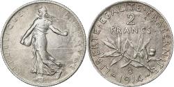 World Coins - France, 2 Francs, Semeuse, 1914, Castelsarrasin, Silver, , Gadoury:532