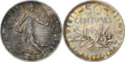 World Coins - Coin, France, Semeuse, 50 Centimes, 1917, Paris, , Silver, KM:854