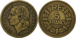 World Coins - France, 5 Francs, Lavrillier, 1946, Pessac, Cupro-Aluminium,