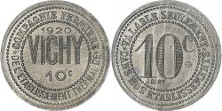 World Coins - France, Etablissement thermal, 10 Centimes, 1920, , Aluminium