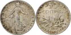 World Coins - Coin, France, Semeuse, 50 Centimes, 1918, Paris, , Silver, KM:854