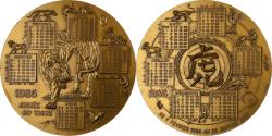 World Coins - France, Medal, Calendrier Chinois, Année du Tigre, 1986, Bronze Florentin