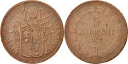 World Coins - Coin, ITALIAN STATES, PAPAL STATES, Pius IX, 5 Baiocchi, 1852, Roma,