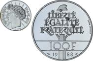 World Coins - Coin, France, 100 Francs, 1988, Monnaie de Paris, BE, , Silver