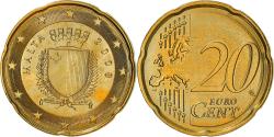 World Coins - Malta, 20 Euro Cent, 2008, Paris, , Brass, KM:129