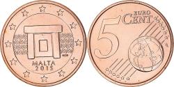 World Coins - Malta, 5 Euro Cent, 2015, BU, , Acier plaqué cuivre, KM:127