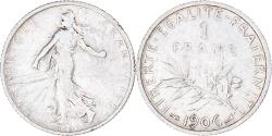 World Coins - Coin, France, Semeuse, Franc, 1906, , Silver, KM:844.1, Gadoury:467
