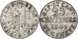 World Coins - Coin, SWISS CANTONS, GENEVA, 25 Centimes, 1844, , Billon, KM:129