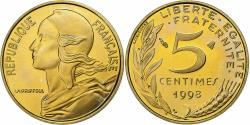World Coins - France, 5 Centimes, Marianne, 1998, Monnaie de Paris, Aluminum-Bronze