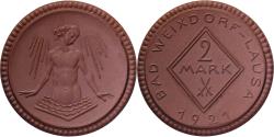 World Coins - Weimar Republic, Municipality of Weixdorf, 2 Mark, 1921, , Porcelain
