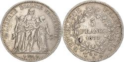 World Coins - France, 5 Francs, Hercule, 1875, Paris, Petit A, Silver,