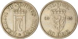 World Coins - Coin, Norway, Haakon VII, 50 Öre, 1955, , Copper-nickel, KM:402