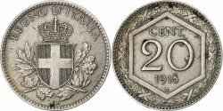 World Coins - Italy, Vittorio Emanuele III, 20 Centesimi, 1918, Rome, Copper-nickel