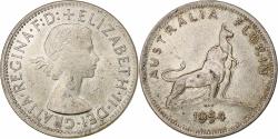 World Coins - Australia, Elizabeth II, Florin, Royal Visit, 1954, Melbourne, Billon