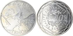 World Coins - France, 10 Euro, Rhône Alpes, 2010, Paris, , Silver, KM:1670