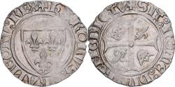 World Coins - France, Charles VI, Blanc Guénar, 1389-1422, Mirabel, Silver,