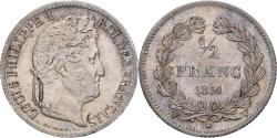 World Coins - France, Louis Philippe I, 1/2 Franc, 1831, Lille, Silver,