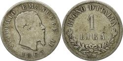 World Coins - Coin, Italy, Vittorio Emanuele II, Lira, 1863, Milan, , Silver, KM:15.1
