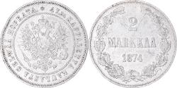 World Coins - Coin, Finland, Alexander II, 2 Markkaa, 1874, Helsinki, , Silver