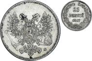World Coins - Coin, Finland, Nicholas II, 25 Penniä, 1917, Helsinki, , Silver, KM:19