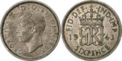 World Coins - Great Britain, George VI, 6 Pence, 1943, London, Silver, , KM:852