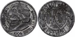 World Coins - Germany, City of Bonn, 10 Pfennig, Beethoven, 1920, , Iron