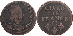 World Coins - France, Louis XIV, Liard, Liard de France au buste juvénile, deuxième type