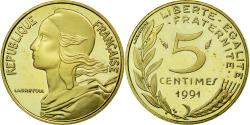 World Coins - Coin, France, Marianne, 5 Centimes, 1991, Paris, , Aluminum-Bronze