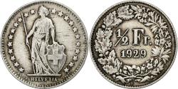 World Coins - Switzerland, 1/2 Franc, 1929, Bern, Silver, , KM:23