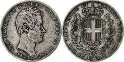 World Coins - Coin, ITALIAN STATES, SARDINIA, Carlo Alberto, 5 Lire, 1844, Torino,