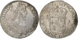 World Coins - France, Louis XIV, 1/2 Écu de Béarn à la mèche longue, 1651, Pau, Silver