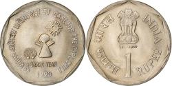World Coins - India, Rupee, 1990, Mumbai, Copper-nickel, , KM:87.1