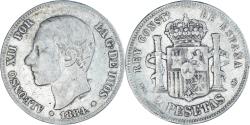 World Coins - Coin, Spain, Alfonso XII, 2 Pesetas, 1884, Madrid, , Silver, KM:678.2