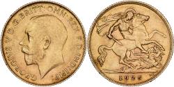 World Coins - South Africa, George V, 1/2 Sovereign, 1925, Pretoria, Gold, , KM:20