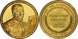 World Coins - France, Medal, Autoportrait à la palette, Vincent Van Gogh, Vermeil,