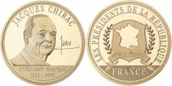 World Coins - France, Medal, Les Présidents de la République, Jacques Chirac, Copper Gilt