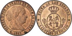World Coins - Coin, Spain, Isabel II, Centimo, 1867, Barcelona, , Copper, KM:633.1