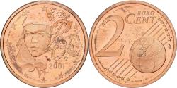 World Coins - France, 2 Euro Cent, 2001, MDP, Série BE / Proof, , Copper Plated