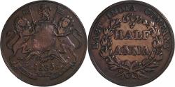 World Coins - INDIA-BRITISH, 1/2 Anna, 1835, Copper, , KM:447.1