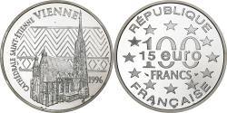 World Coins - France, 100 Francs-15 Euro, Monnaie de Paris, Cathédrale Saint-Etienne de