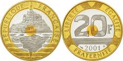 World Coins - Coin, France, Mont Saint Michel, 20 Francs, 2001, , Tri-Metallic