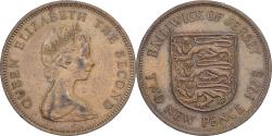 World Coins - Jersey, Elizabeth II, 2 New Pence, 1975, Llantrisant, Bronze, , KM:31