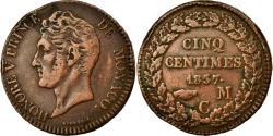 World Coins - Coin, Monaco, Honore V, 5 Centimes, Cinq, 1837, Monaco, , Copper