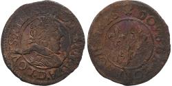 World Coins - France, Louis XIII, Double Tournois, 1628, Lyon, Copper, , Gadoury:8
