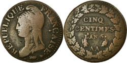 World Coins - Coin, France, Dupré, 5 Centimes, 1797, Metz, , Bronze, Gadoury:126
