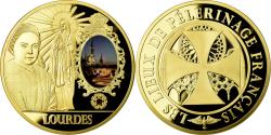 World Coins - France, Medal, Lourdes, Lieu de Pélerinage Français, , Copper Gilt