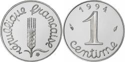World Coins - France, 1 Centime, Épi, 1994, Paris, Série BE / Proof, Stainless Steel